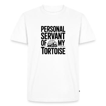 Personal Servant of my Tortoise - Men's Premium Organic T-Shirt - white - Front - Nico (187cm)
