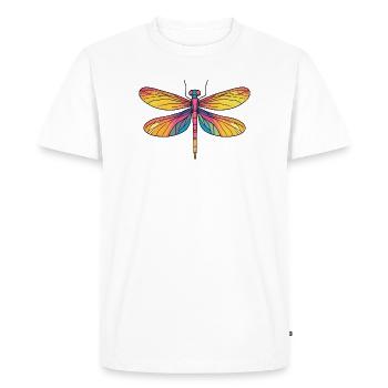 Rainbow Dragonfly Wings - Men's Premium Organic T-Shirt - white - Front - Nico (187cm)