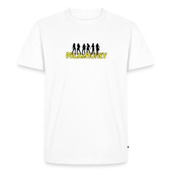 Lait et miel - T-shirt Premium bio Homme - blanc - Devant - Nico (187cm)