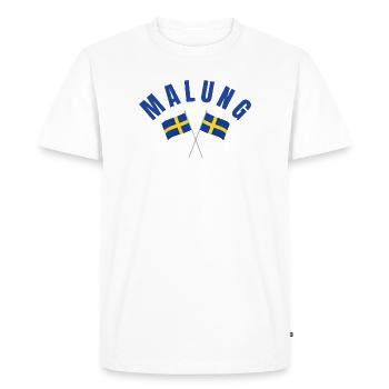 Malung a franchi les drapeaux suédois - T-shirt Premium bio Homme - blanc - Devant - Nico (187cm)