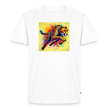 cheetah - Men's Premium Organic T-Shirt - white - Front - Nico (187cm)