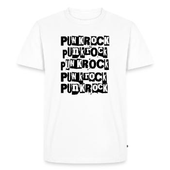 Punk Rock Bold Distressed Typography design - T-shirt Premium bio Homme - blanc - Devant - Nico (187cm)
