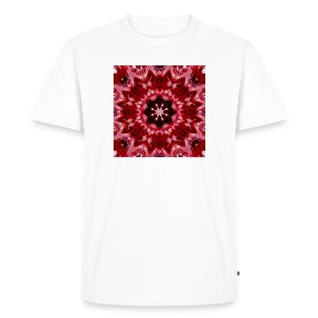 Kaléidoscope du Mandala Rouge - T-shirt Premium bio Homme - blanc - Devant - Nico (187cm)
