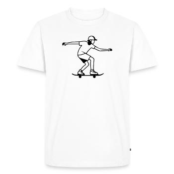 Skateur - T-shirt Premium bio Homme - blanc - Devant - Nico (187cm)