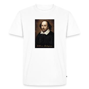 William Shakespeare Portrait - T-shirt Premium bio Homme - blanc - Devant - Nico (187cm)