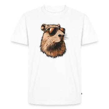 Capybara with sunglasses - Men's Premium Organic T-Shirt - white - Front - Nico (187cm)