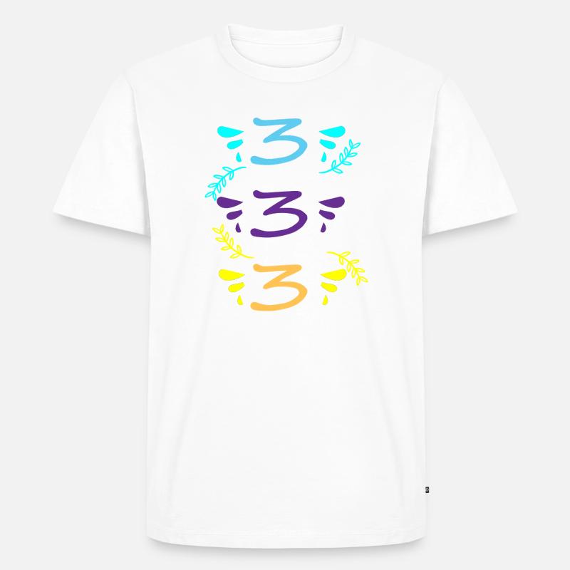 drei oder dreihundertdreiunddreißig - Männer Premium Bio T-Shirt - Weiß