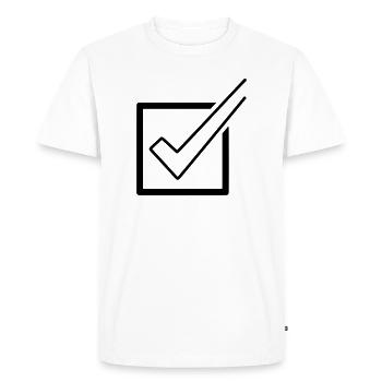 Checklist Tick Box Done - Men's Premium Organic T-Shirt - white - Front - Nico (187cm)