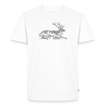 Cerf - T-shirt Premium bio Homme - blanc - Devant - Nico (187cm)