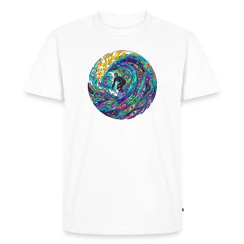 Psychedelic Surf Wave - Men's Premium Organic T-Shirt - white - Front - Nico (187cm)