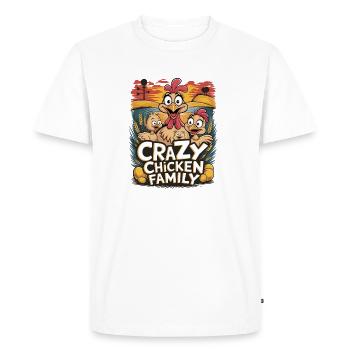 Poulets fous poulets drôles poulets familiaux - T-shirt Premium bio Homme - blanc - Devant - Nico (187cm)