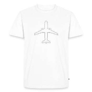 Airplane outline - Men's Premium Organic T-Shirt - white - Front - Nico (187cm)