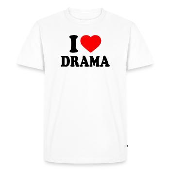 J’aime le drame - T-shirt Premium bio Homme - blanc - Devant - Nico (187cm)