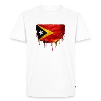 TimorLeste Drop Flag - Men's Premium Organic T-Shirt - white - Front - Nico (187cm)