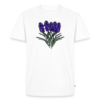 Purple Lavender Bouquet Blossoms - Men's Premium Organic T-Shirt - white - Front - Nico (187cm)