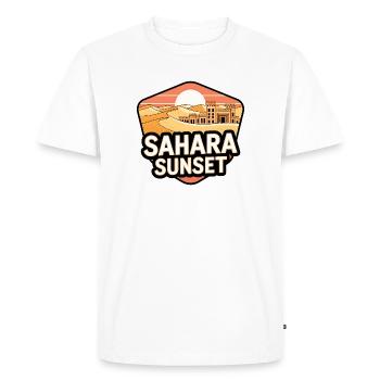 Château du Coucher du Soleil Sahara - T-shirt Premium bio Homme - blanc - Devant - Nico (187cm)