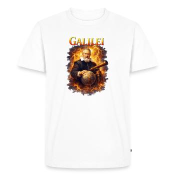 Portrait de Galilée Galilei - T-shirt Premium bio Homme - blanc - Devant - Nico (187cm)