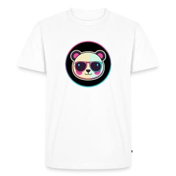 Panda néon lunettes soleil - T-shirt Premium bio Homme - blanc - Devant - Nico (187cm)