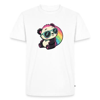 Panda Soleil Cool Arc ciel - T-shirt Premium bio Homme - blanc - Devant - Nico (187cm)