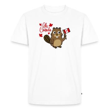 Oh Canada Beaver Flag Bear - Men's Premium Organic T-Shirt - white - Front - Nico (187cm)