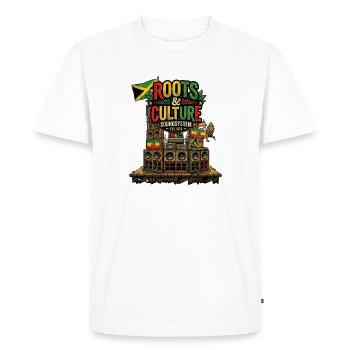 Racines et culture reggae - T-shirt Premium bio Homme - blanc - Devant - Nico (187cm)
