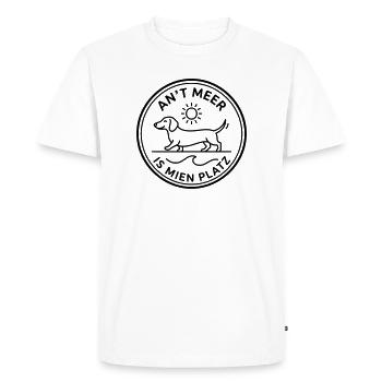 Place teckel au bord de la mer Happy Coast Sea Lake - T-shirt Premium bio Homme - blanc - Devant - Nico (187cm)