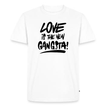 L’amour, c’est le nouveau gangsta - T-shirt Premium bio Homme - blanc - Devant - Nico (187cm)