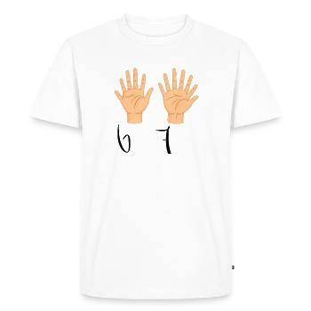 Illustration des mains doubles ouvertes - T-shirt Premium bio Homme - blanc - Devant - Nico (187cm)