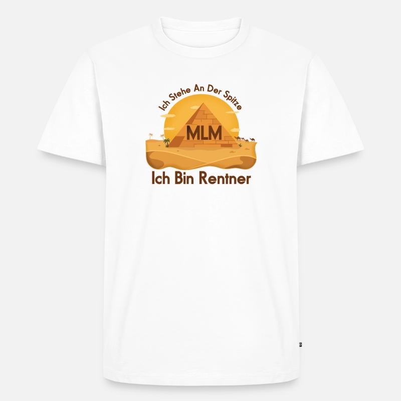 Pyramide MLM Rentner - Männer Premium Bio T-Shirt - Weiß