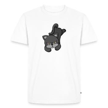 Chat Gris Grognon - T-shirt Premium bio Homme - blanc - Devant - Nico (187cm)