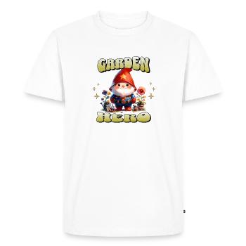 Jardin Héros Jardin Jardinier Gnome Jardinier - T-shirt Premium bio Homme - blanc - Devant - Nico (187cm)