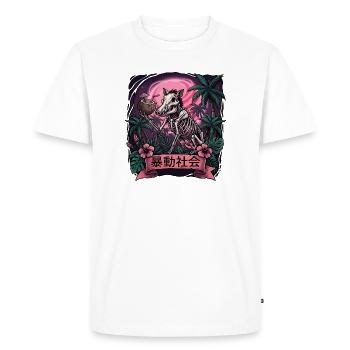 Neon Jungle Skeleton Wild Boar - Men's Premium Organic T-Shirt - white - Front - Nico (187cm)