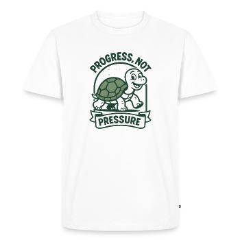 Progress instead of pressure | Mindfulness & Focus - Men's Premium Organic T-Shirt - white - Front - Nico (187cm)