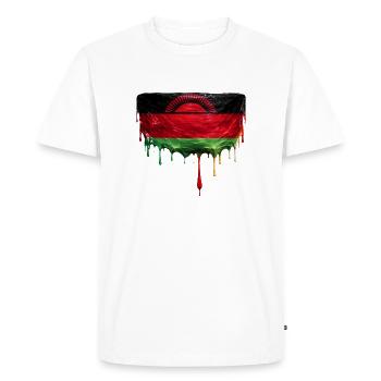 Malawi Flag in Drop Art - Men's Premium Organic T-Shirt - white - Front - Nico (187cm)