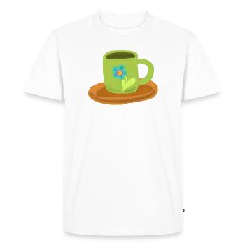 Tasse de thé Anniversaire Matin Grognon - T-shirt Premium bio Homme - blanc - Devant - Nico (187cm)