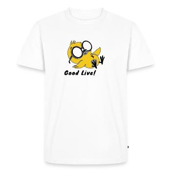 Good Life Penguin Lunettes de Soleil Drôle Chill Tee - T-shirt Premium bio Homme - blanc - Devant - Nico (187cm)