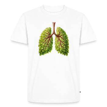 Lung Nature Tree Design - Men's Premium Organic T-Shirt - white - Front - Nico (187cm)