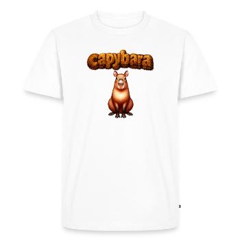 Hairy Capybara Artwork - Men's Premium Organic T-Shirt - white - Front - Nico (187cm)