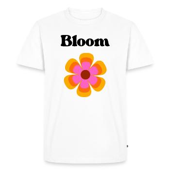 Retro Flower Circle Pink Orange Bloom - Men's Premium Organic T-Shirt - white - Front - Nico (187cm)