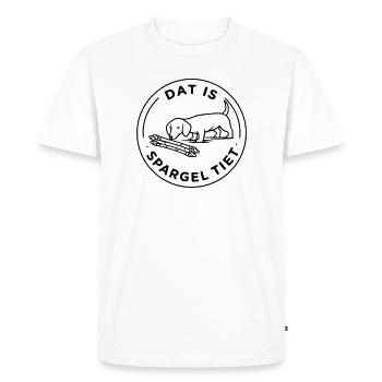 C’est l’heure de l’asperge tiet teckel et du chien asperge - T-shirt Premium bio Homme - blanc - Devant - Nico (187cm)