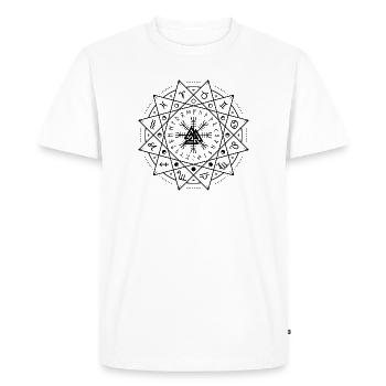 Geometric mountain mandala - Men's Premium Organic T-Shirt - white - Front - Nico (187cm)