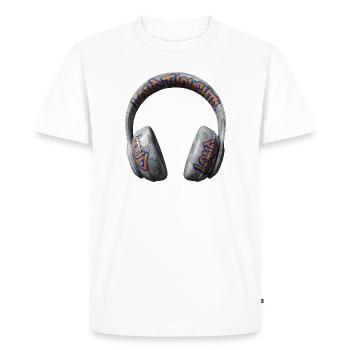 Pensées bruyantes Casques graffitis - T-shirt Premium bio Homme - blanc - Devant - Nico (187cm)