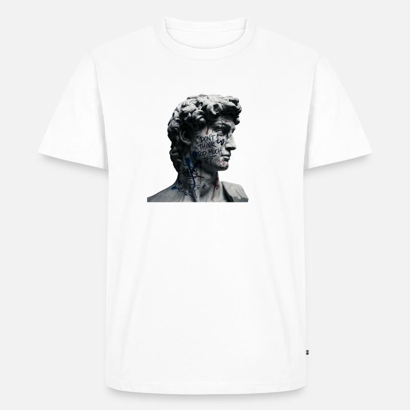 Dont Think Too Much Graffiti-David - Männer Premium Bio T-Shirt - Weiß