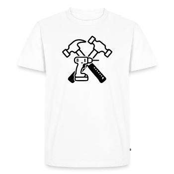 Contour des perceuses à marteaux à outils, - T-shirt Premium bio Homme - blanc - Devant - Nico (187cm)