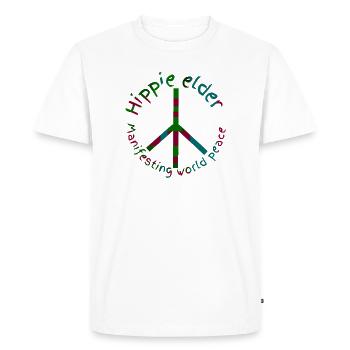 Paix hippie - T-shirt Premium bio Homme - blanc - Devant - Nico (187cm)