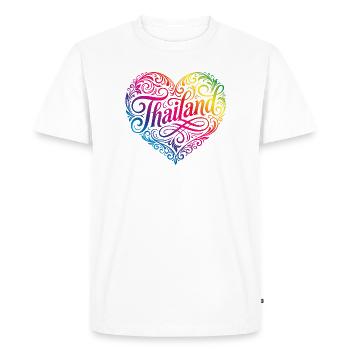 Thailand Heart Colorful - Men's Premium Organic T-Shirt - white - Front - Nico (187cm)