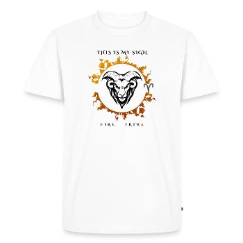 Mon signe Bélier - T-shirt Premium bio Homme - blanc - Devant - Nico (187cm)