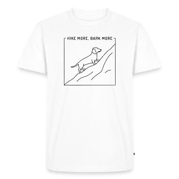 Hike More Bark More - Men's Premium Organic T-Shirt - white - Front - Nico (187cm)