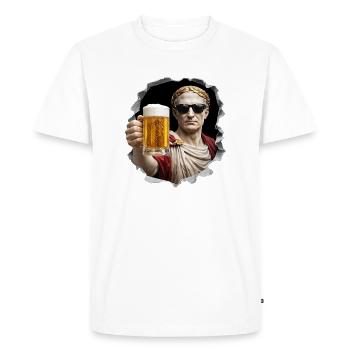 Caesar with beer and sunglasses - Men's Premium Organic T-Shirt - white - Front - Nico (187cm)