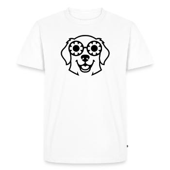 Contour des fleurs pour lunettes pour chien - T-shirt Premium bio Homme - blanc - Devant - Nico (187cm)